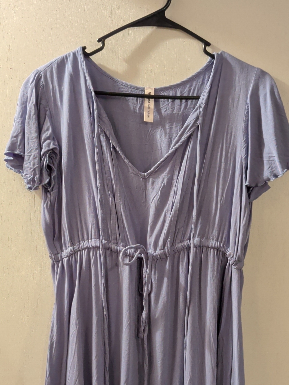Blue Linen-like Dress